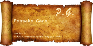 Passeka Gara névjegykártya